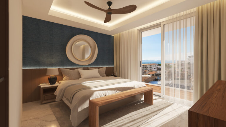 Ocean view bedroom at Veloa Puerto Vallarta Romantic Zone Pre-Sale
