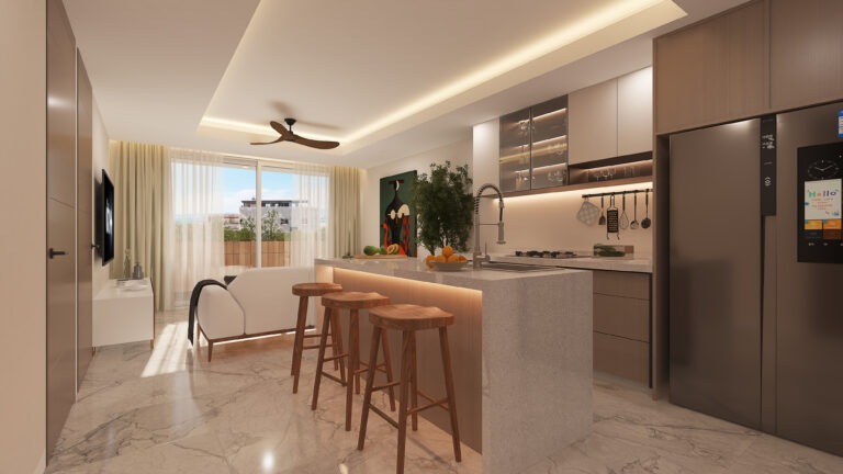 Modern kitchen at Veloa Puerto Vallarta Romantic Zone Pre-Sale