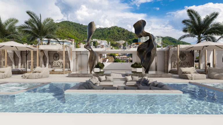 Rooftop infinity pool at Veloa Puerto Vallarta Romantic Zone Pre-Sale